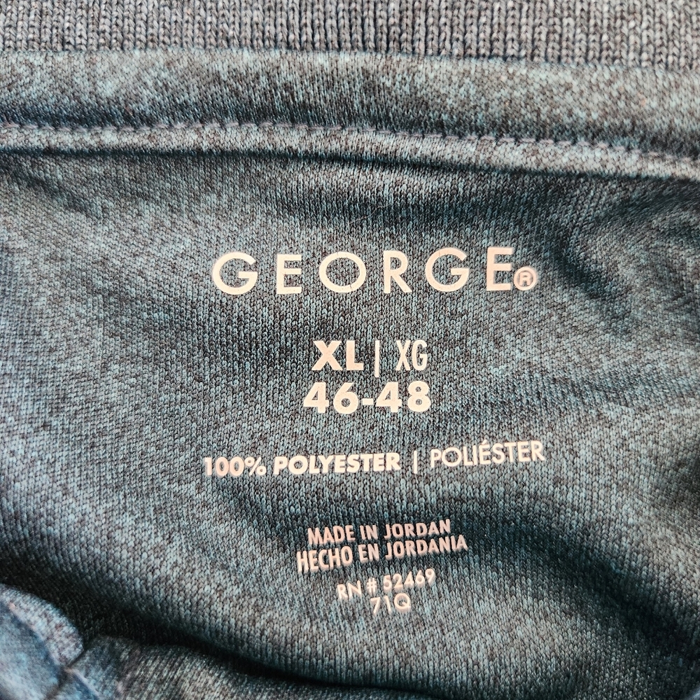 Lot Of 2 George Short Sleeve‎ Polo Golf Shirts Mens Size XL Blue Green Solid - Picture 4 of 12